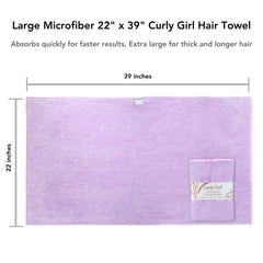 Curly Girl towel fast-drying - large microfiber hair towel for easy wrap