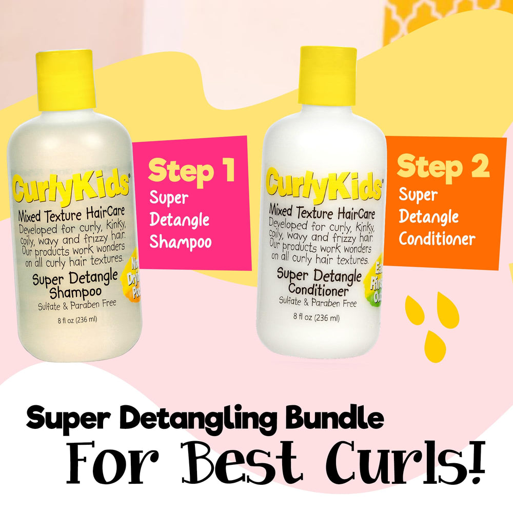 CurlyKids Family bath time ritual image promotes kid-friendly textured hair care