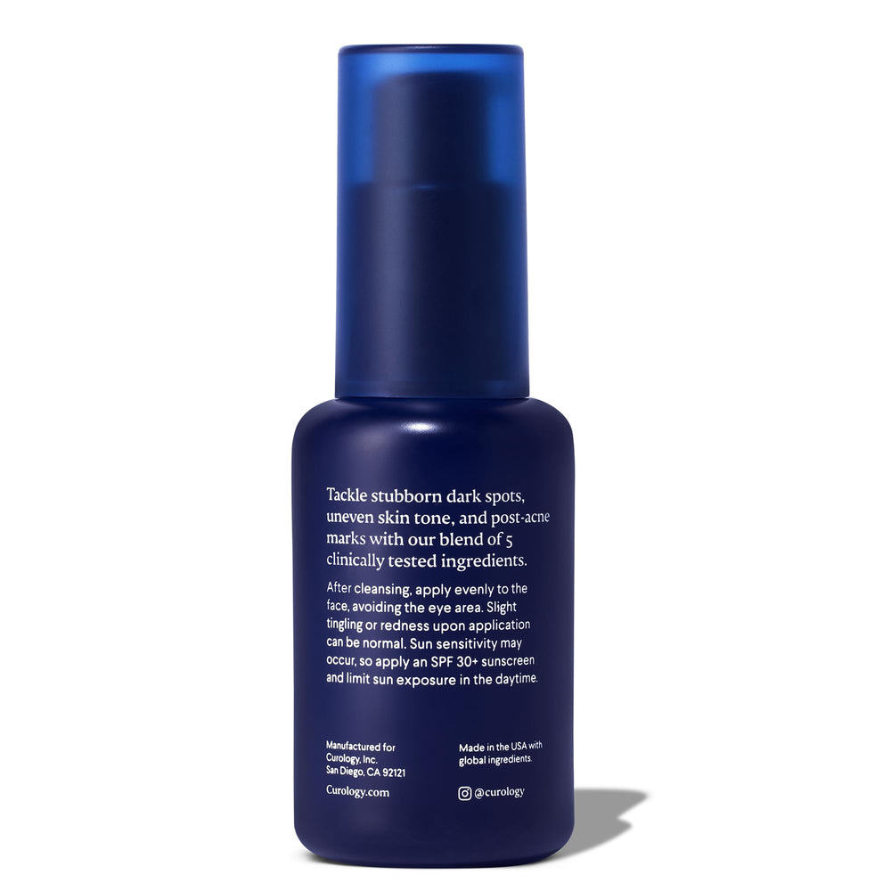Fragrance-free label on Curology Dark Spot Serum signals gentle skincare.