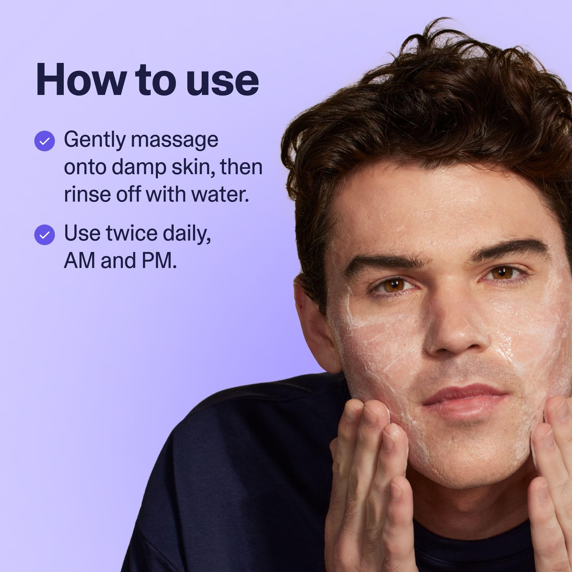 curology foaming gel on palm demonstrating light foam for daily use