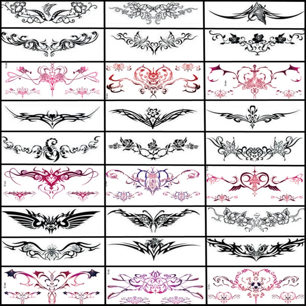 CURTEK 28-sheet sexy tattoos for abdomen and waist add beach party glam