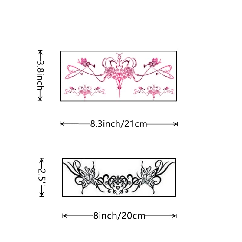 CURTEK belly button tattoo designs in black and red for bold night-out style
