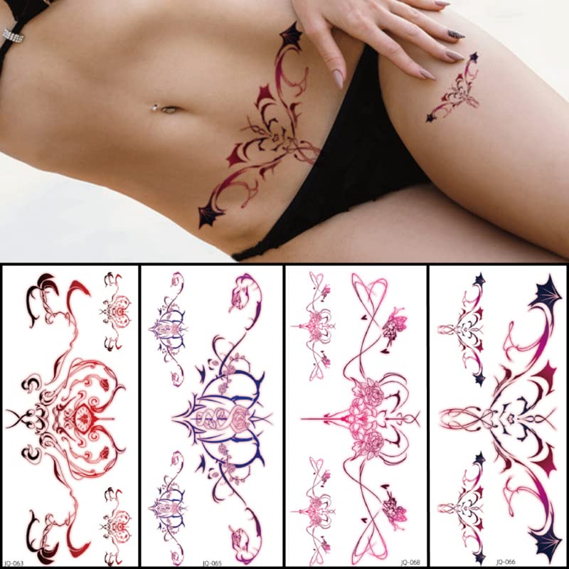 CURTEK waist-focused tattoo sheets with realistic ink look for stylish decoration