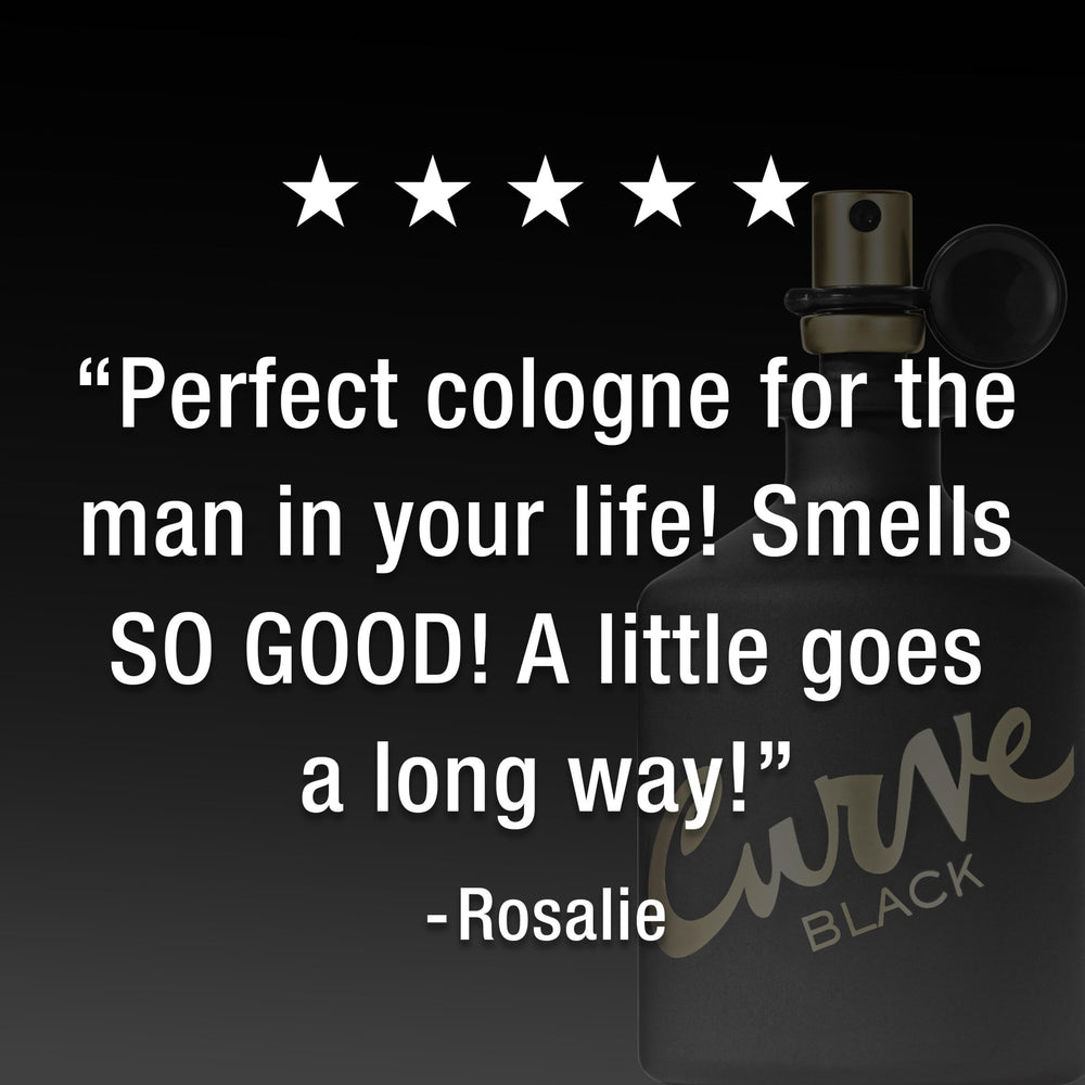 Curve Black for Men label detail conveys refined fragrance profile.