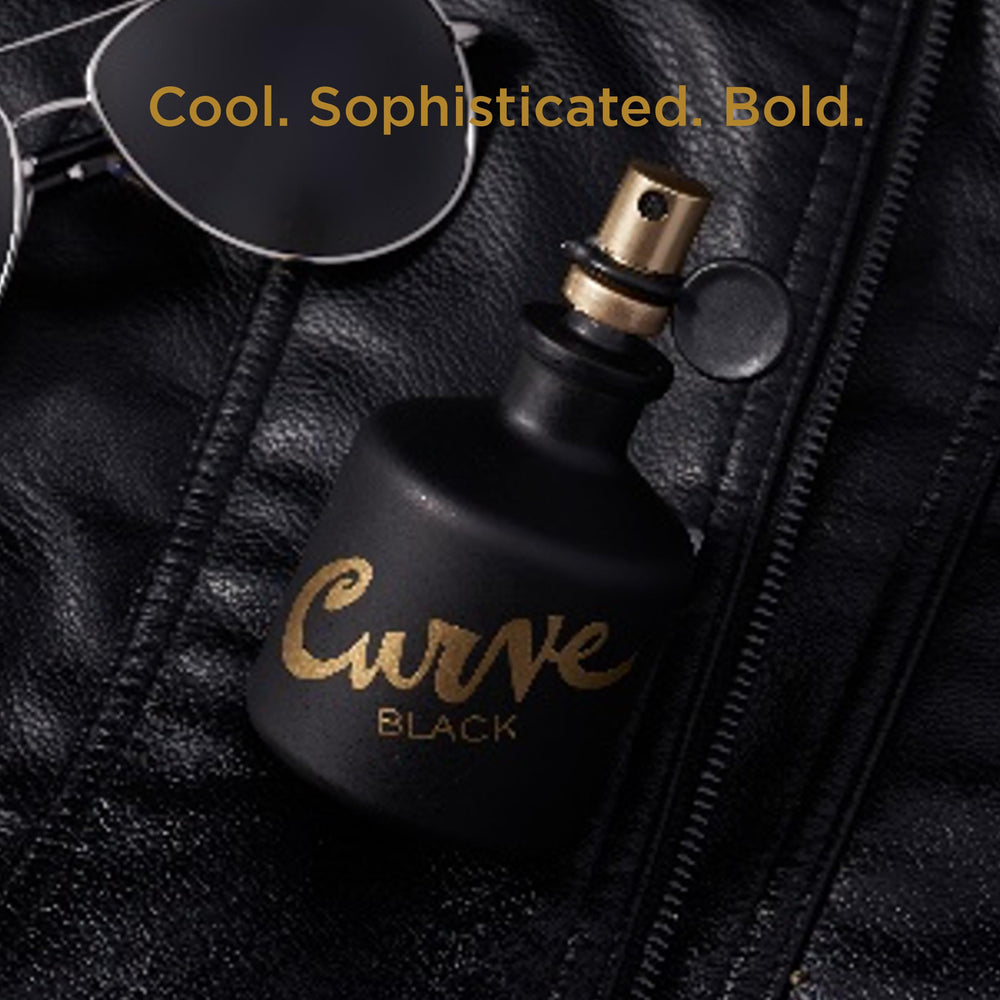 Curve Black for Men wrist application demonstrates pulse-point fragrance usage.
