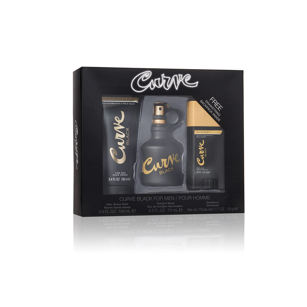 Curve Black gift-set with Cologne Spray for day or night wear.