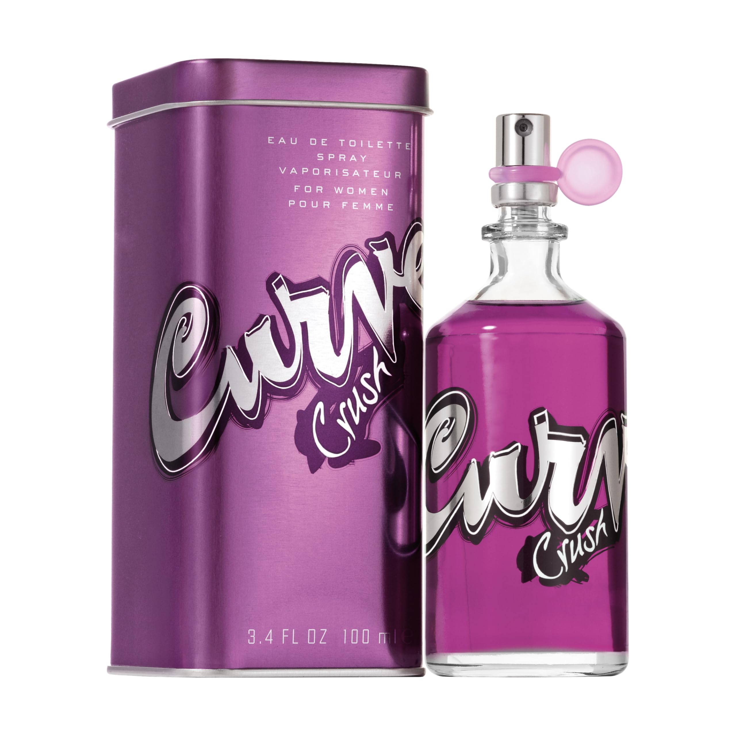 Curve Crush bottle front showcases sleek design and floral warmth for daily wear.