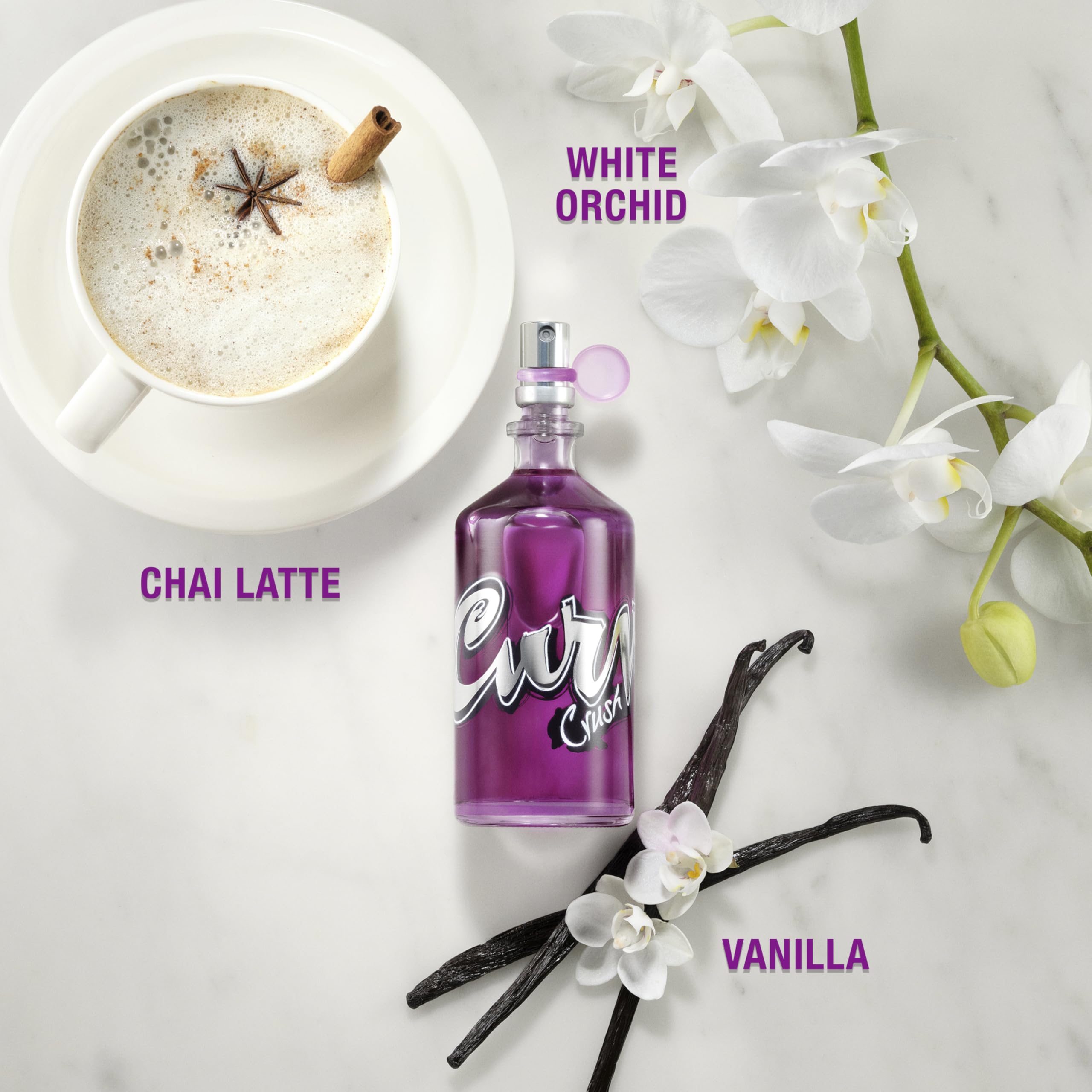 Curve Crush bottle side reveals compact, travel-friendly packaging.