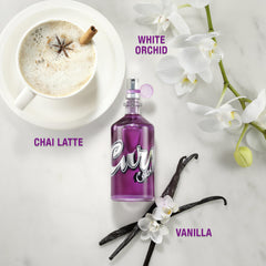 Curve Crush bottle side reveals compact, travel-friendly packaging.