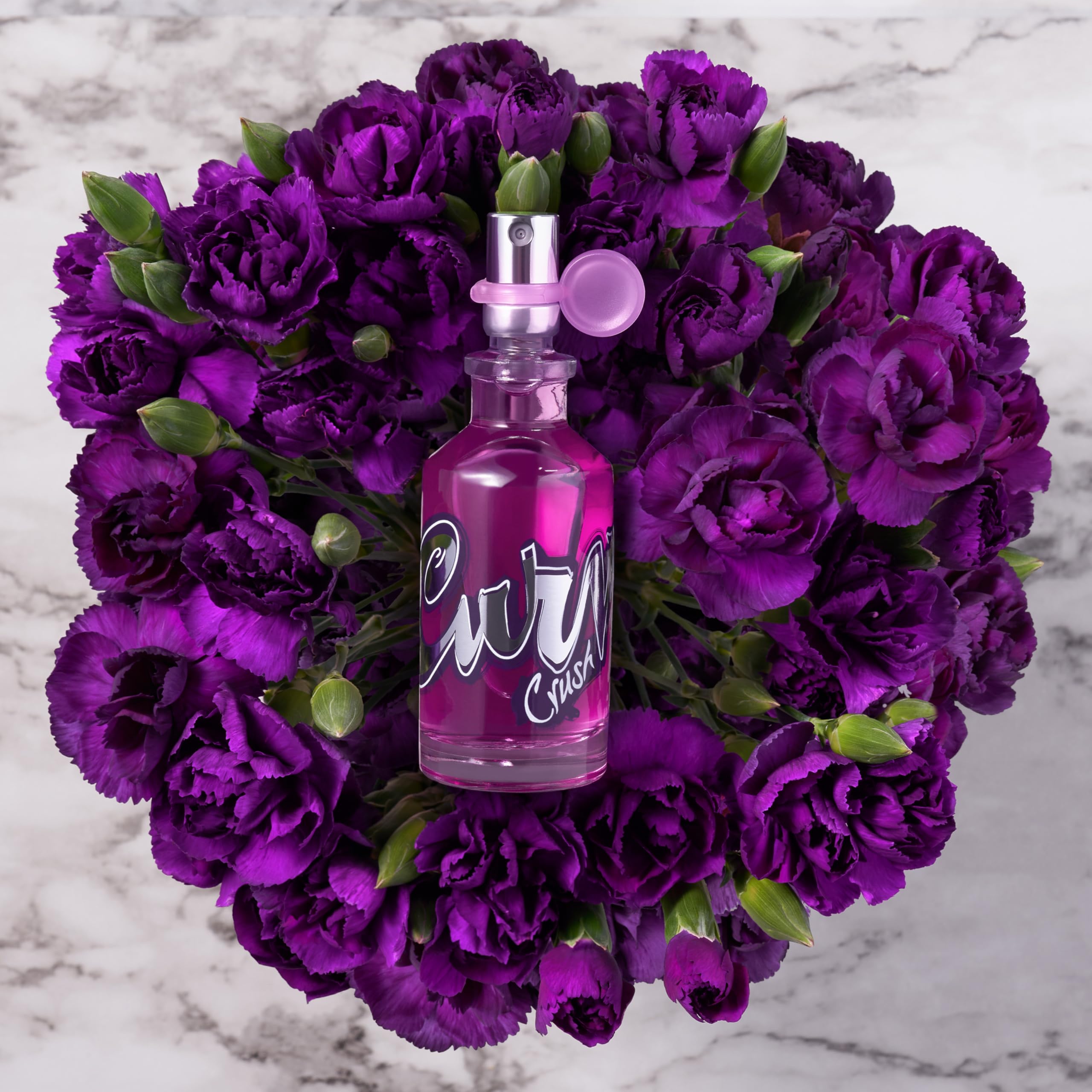 Curve Crush travel-size display highlights convenient carry-on fragrance.