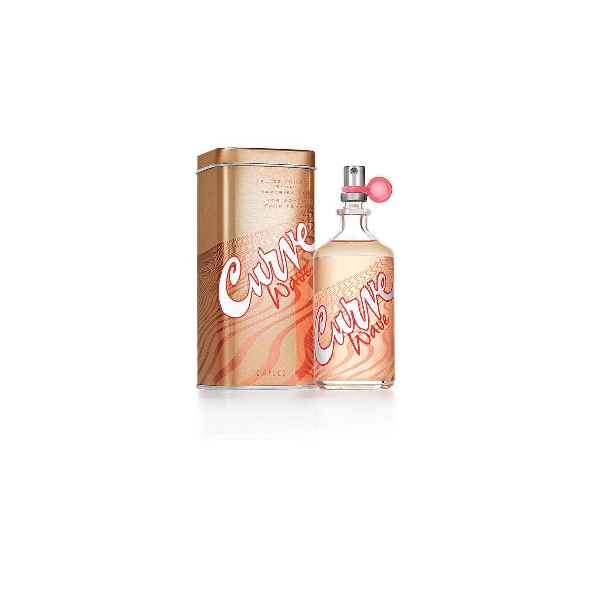 Curve Wave bottle front—vibrant fragrance for day and night wear.