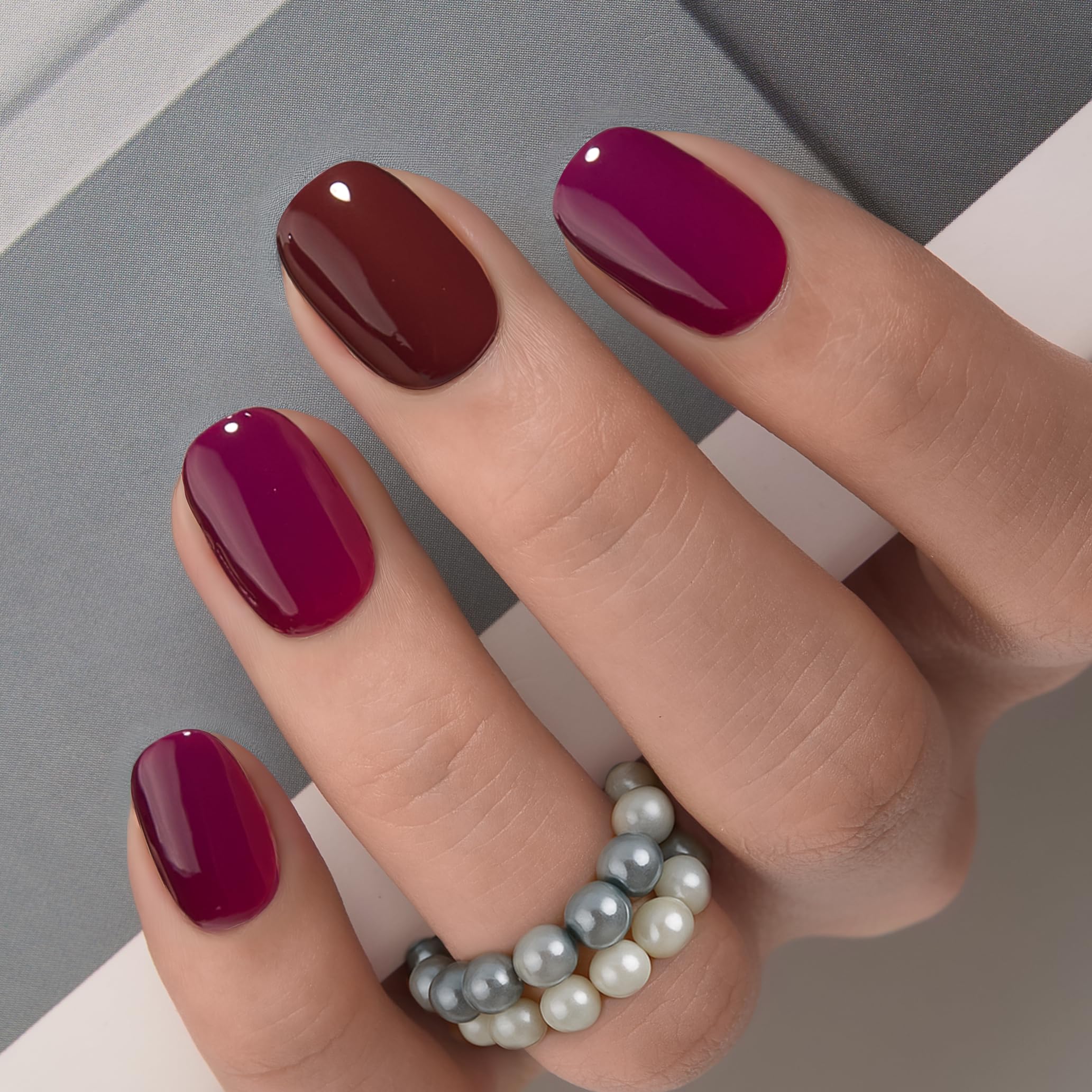 Curvlife apricot design full cover nails show instant chic manicure