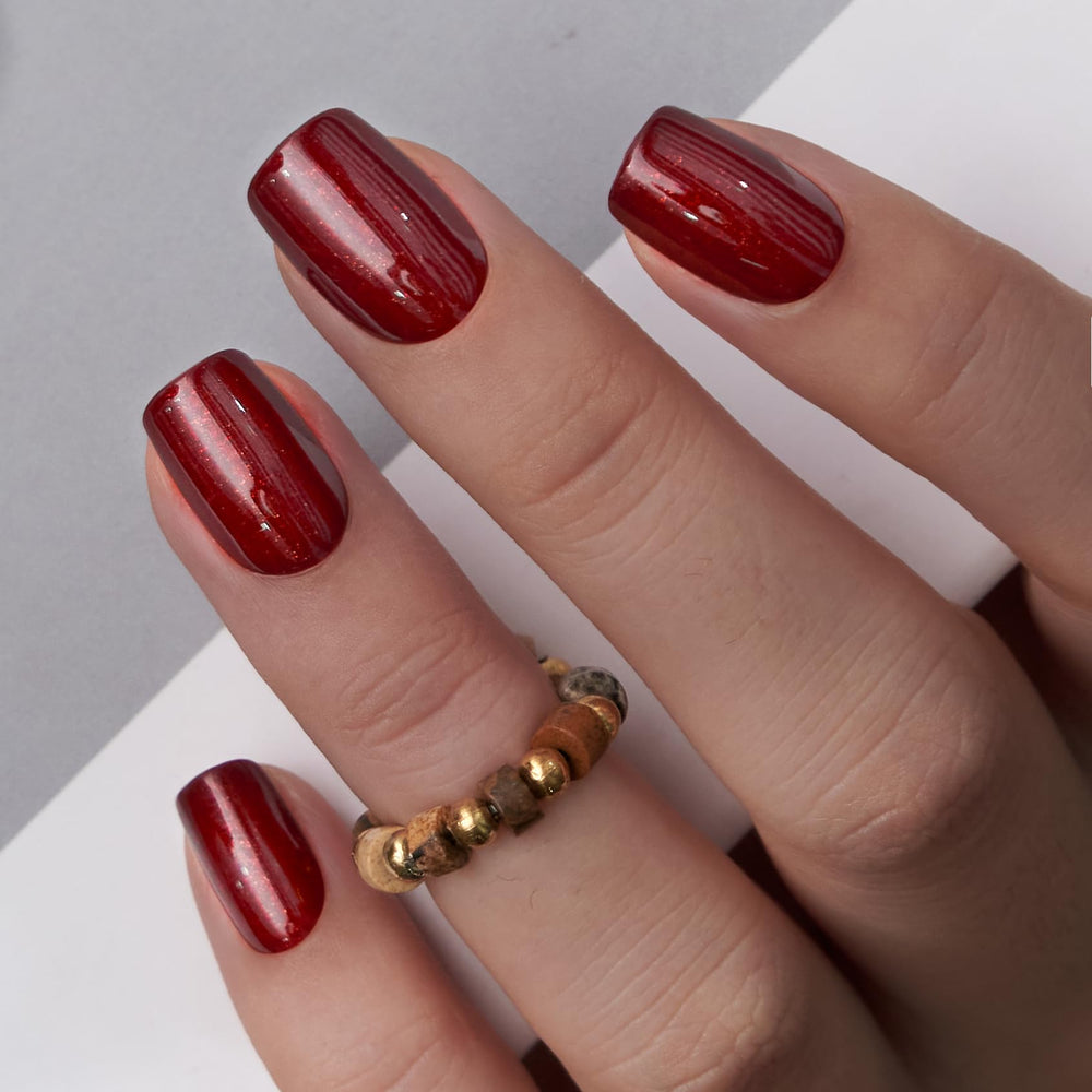 CurvLife French tip nails close-up showing detailed gel patterns
