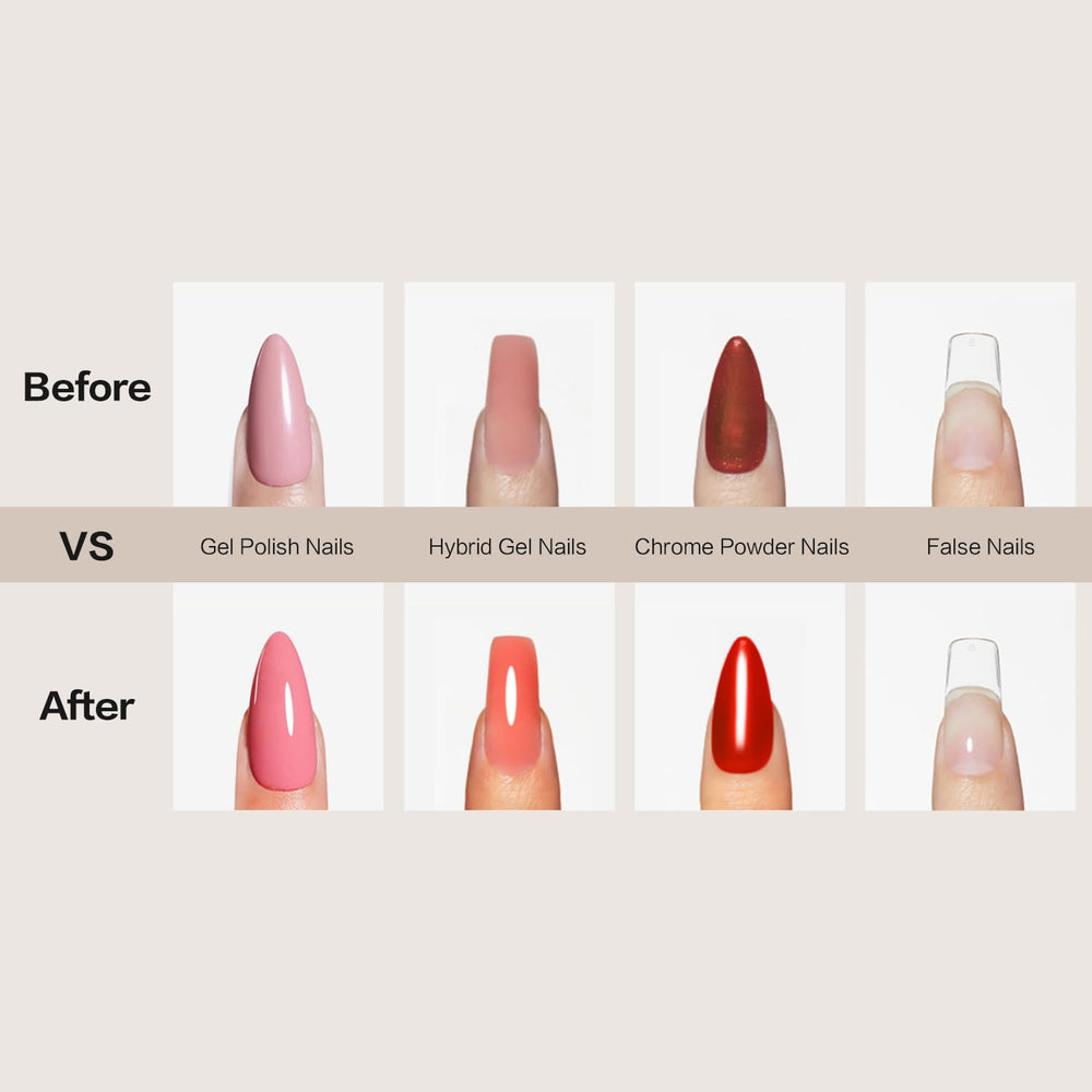 CurvLife glossy nails after cure show high-shine durability