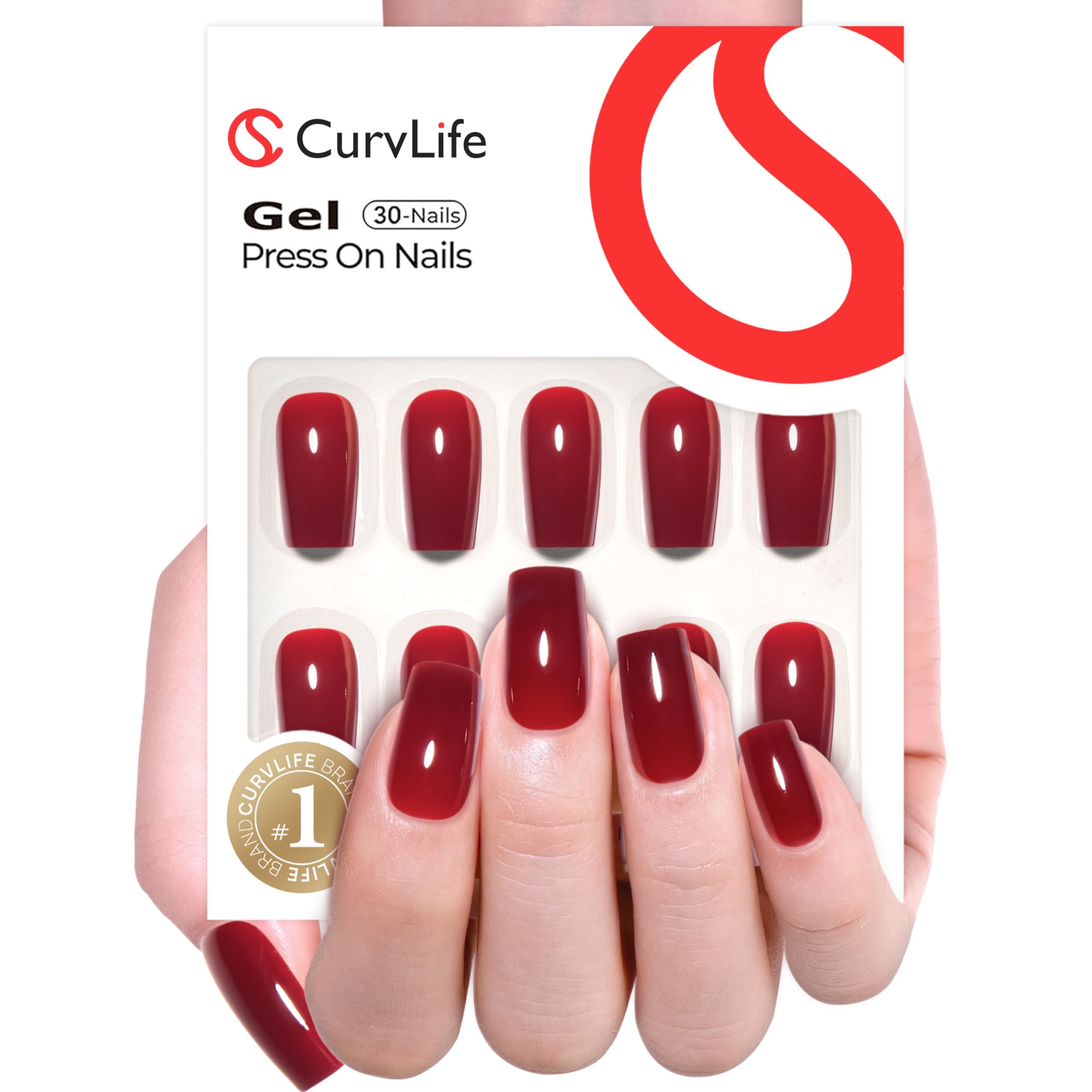CurvLife press-on nails with 16 sizes ensure a customizable, comfortable fit