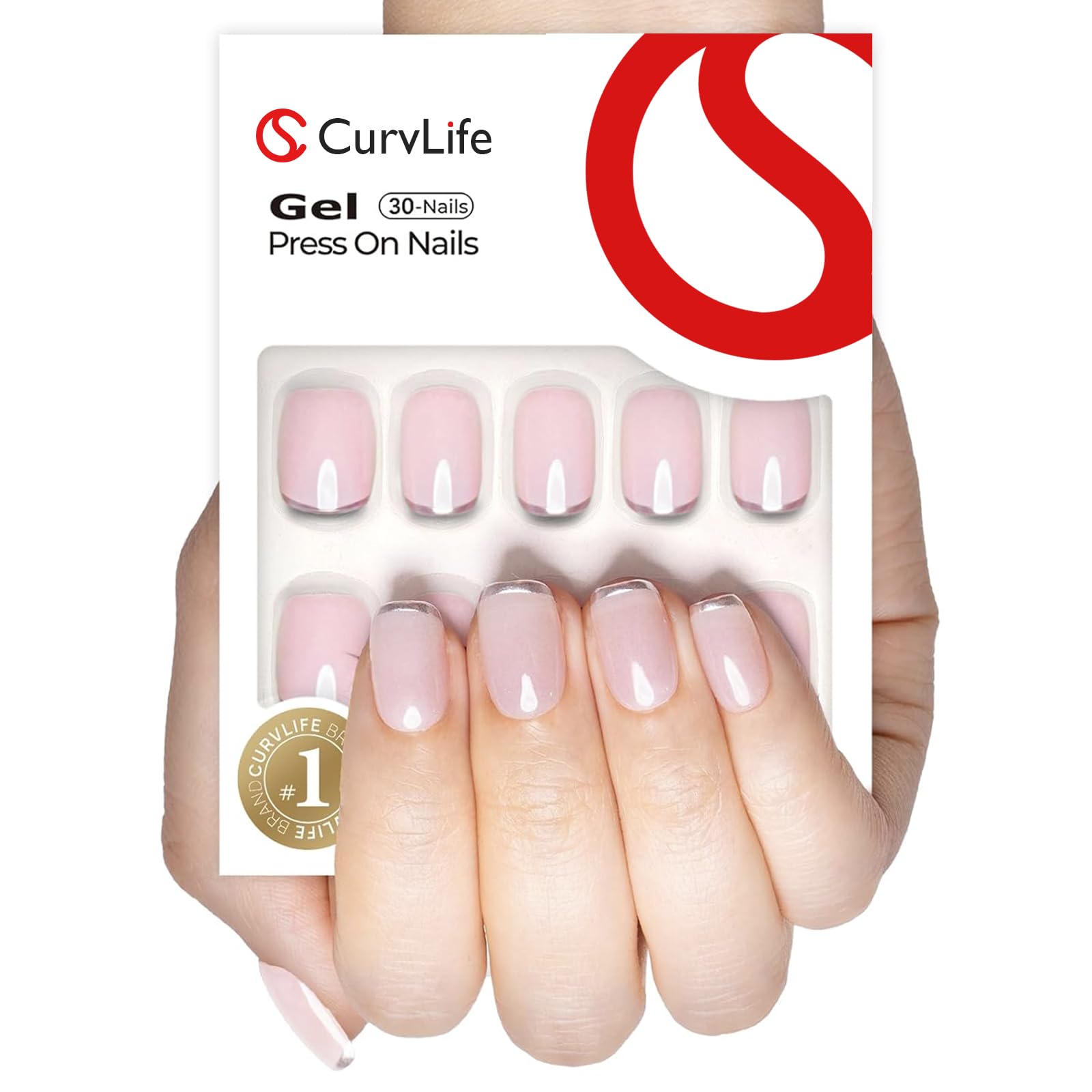 Curvlife press-on nails full-cover design shown in close view for a seamless salon look.