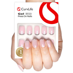 Curvlife press-on nails full-cover design shown in close view for a seamless salon look.