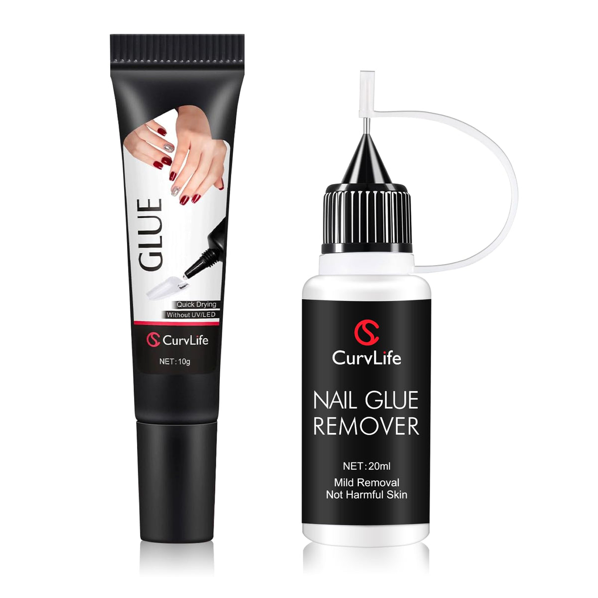 CurvlLife semi-solid glue 10g for secure press-on nail bonding.