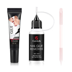 CurvLife semi-solid nail glue 10g pour dries quickly for effortless press-on nail application.