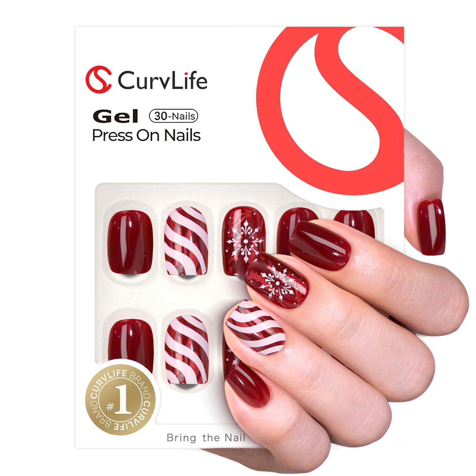 CurvLife soft gel nails closeup shows flexible fit for natural-looking salon vibes.