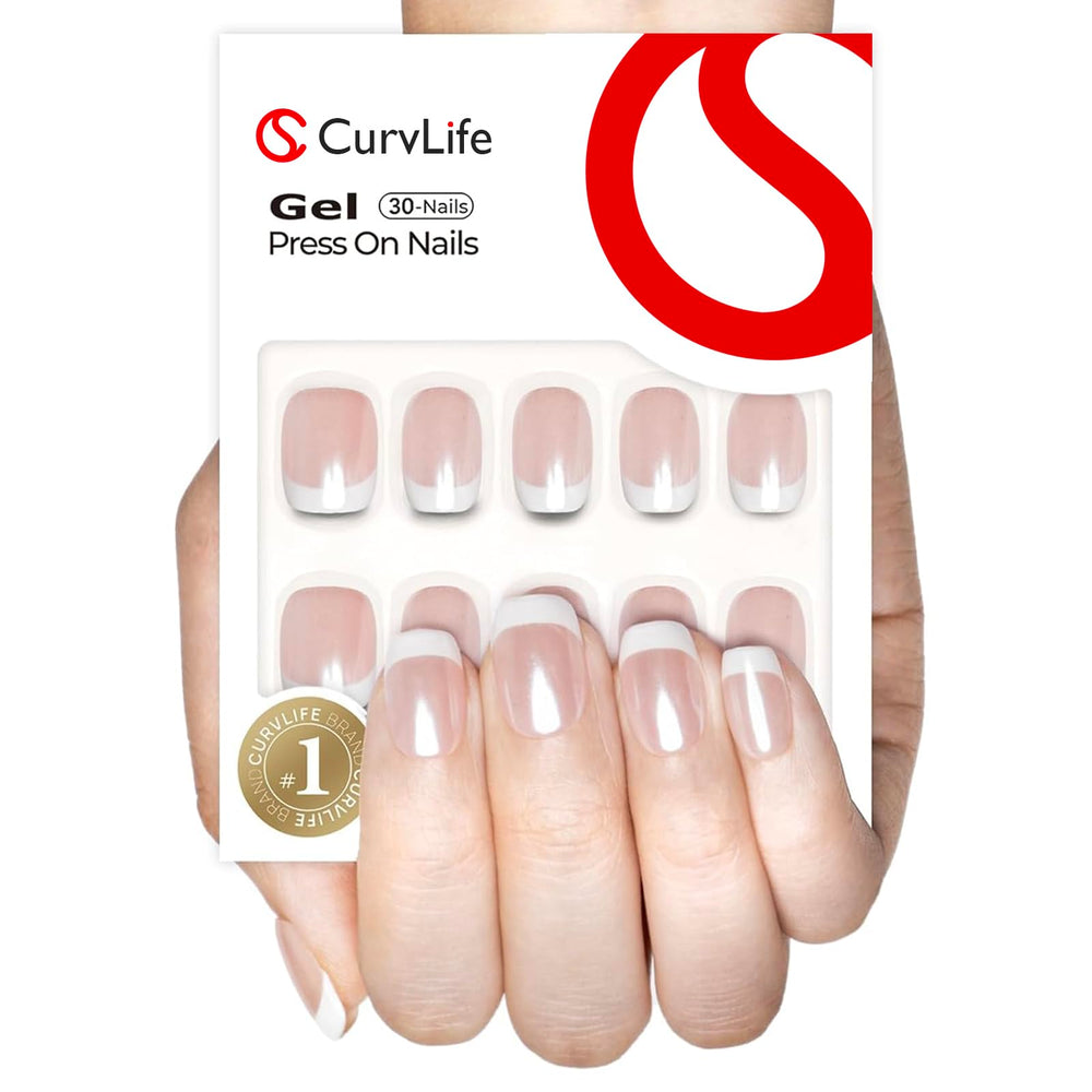 CurvLife soft gel press-on nails glossy packaging ready for quick at-home manicures.