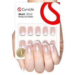 CurvLife soft gel press-on nails glossy packaging ready for quick at-home manicures.