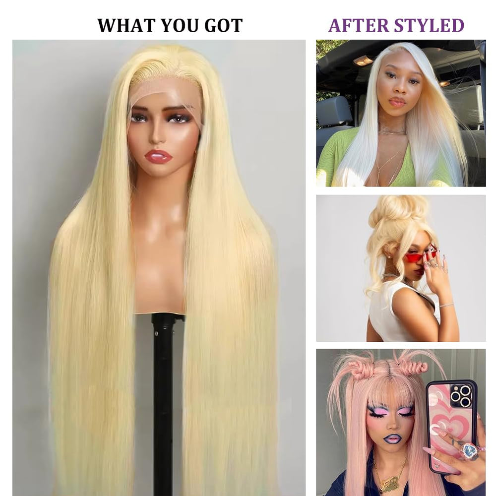CUTE BEIN 613-blonde hair close-up highlights HD lace and color richness
