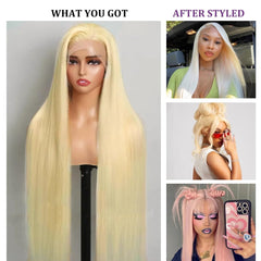 CUTE BEIN 613-blonde hair close-up highlights HD lace and color richness