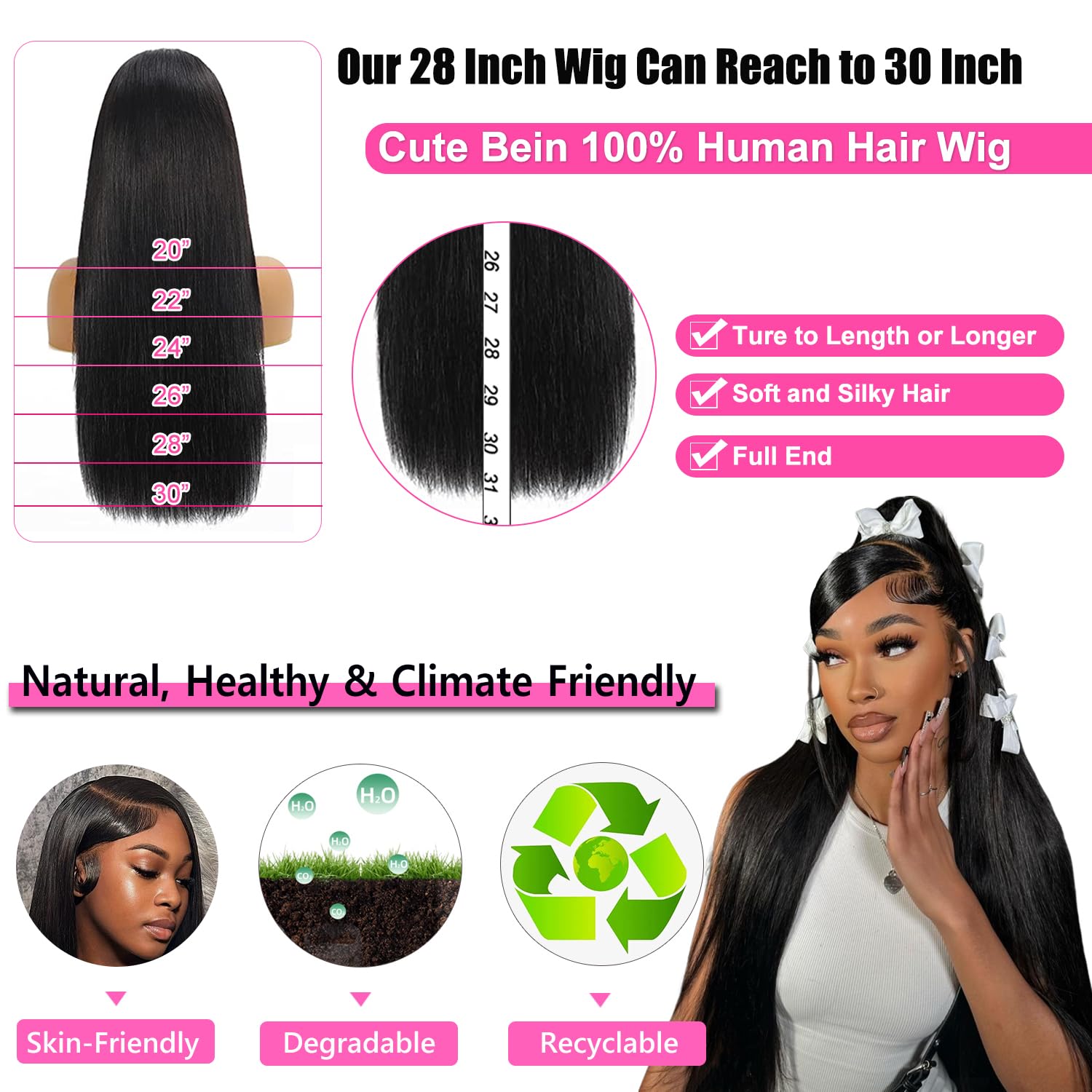 CUTE BEIN heat-styling ready wig allows straightening or curling with care