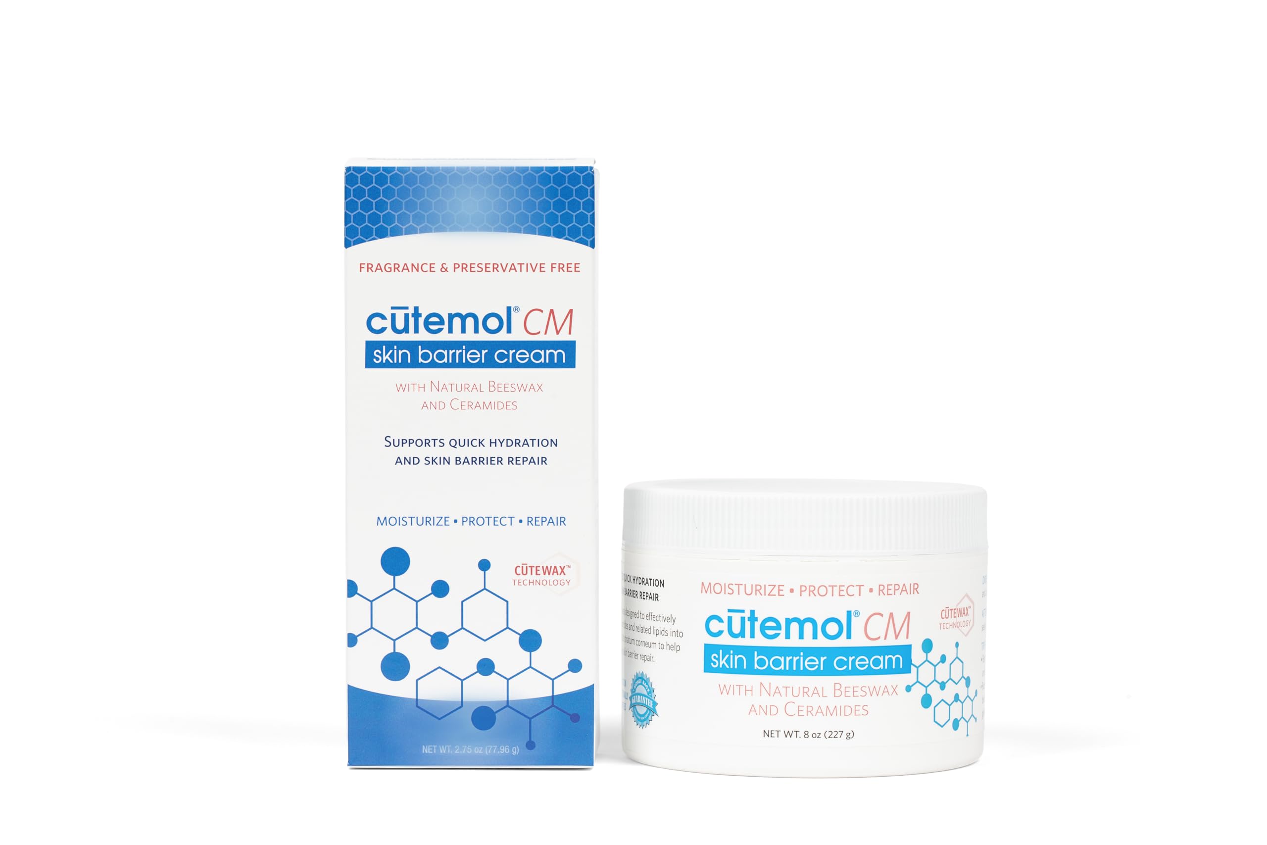 Cutemol CM jar close-up with label to convey product quality and Summers Laboratories.