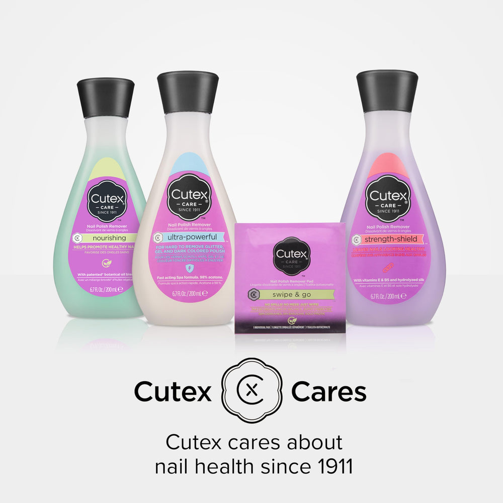 Cutex bottle on bathroom counter in routine setting promoting easy use