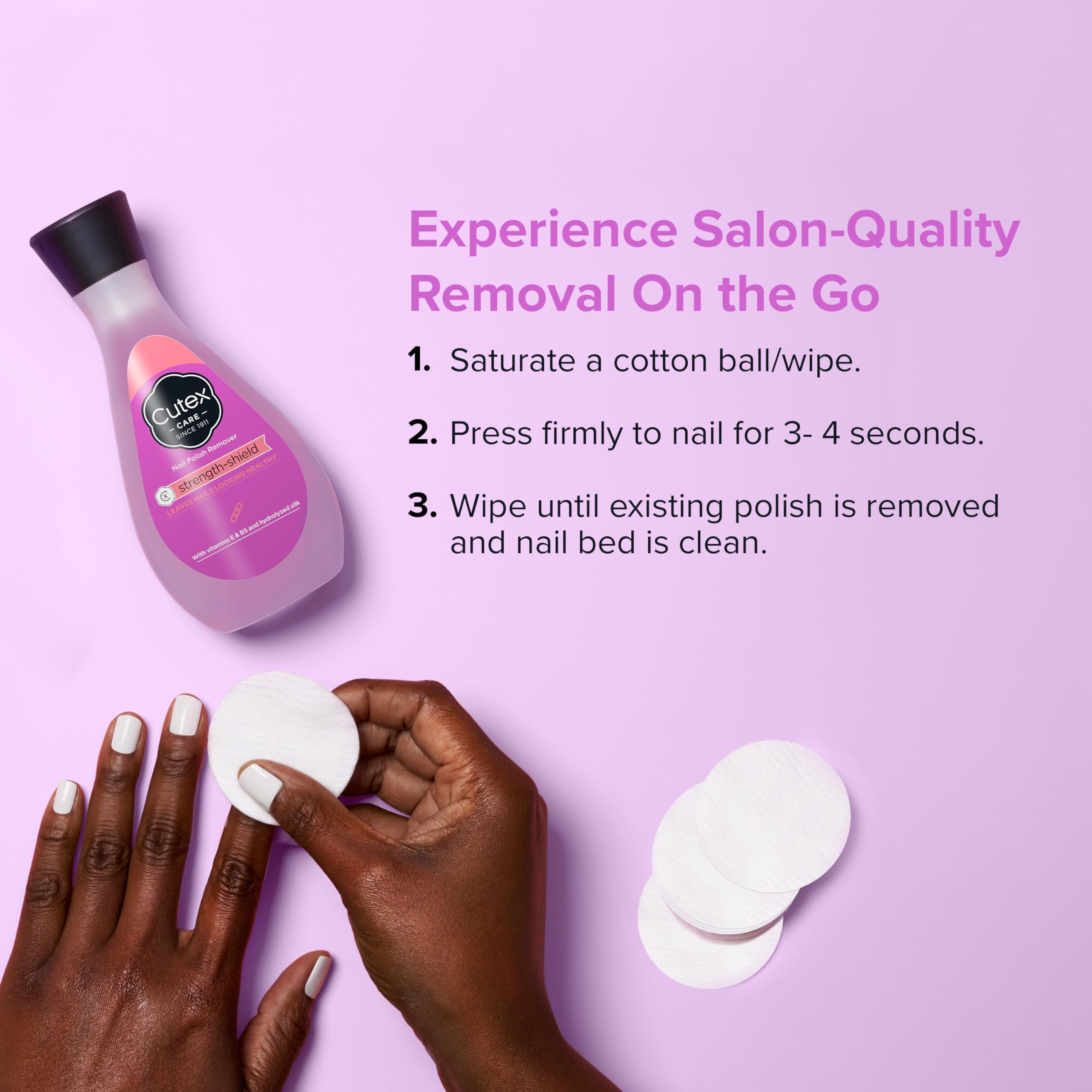 Droplets of Cutex formula showing smooth texture and conditioning benefit