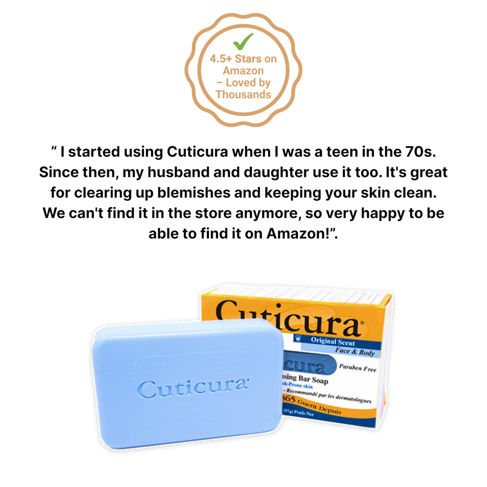 Texture and ingredients of Cuticura Deep Cleansing Soap imply gentle cleansing