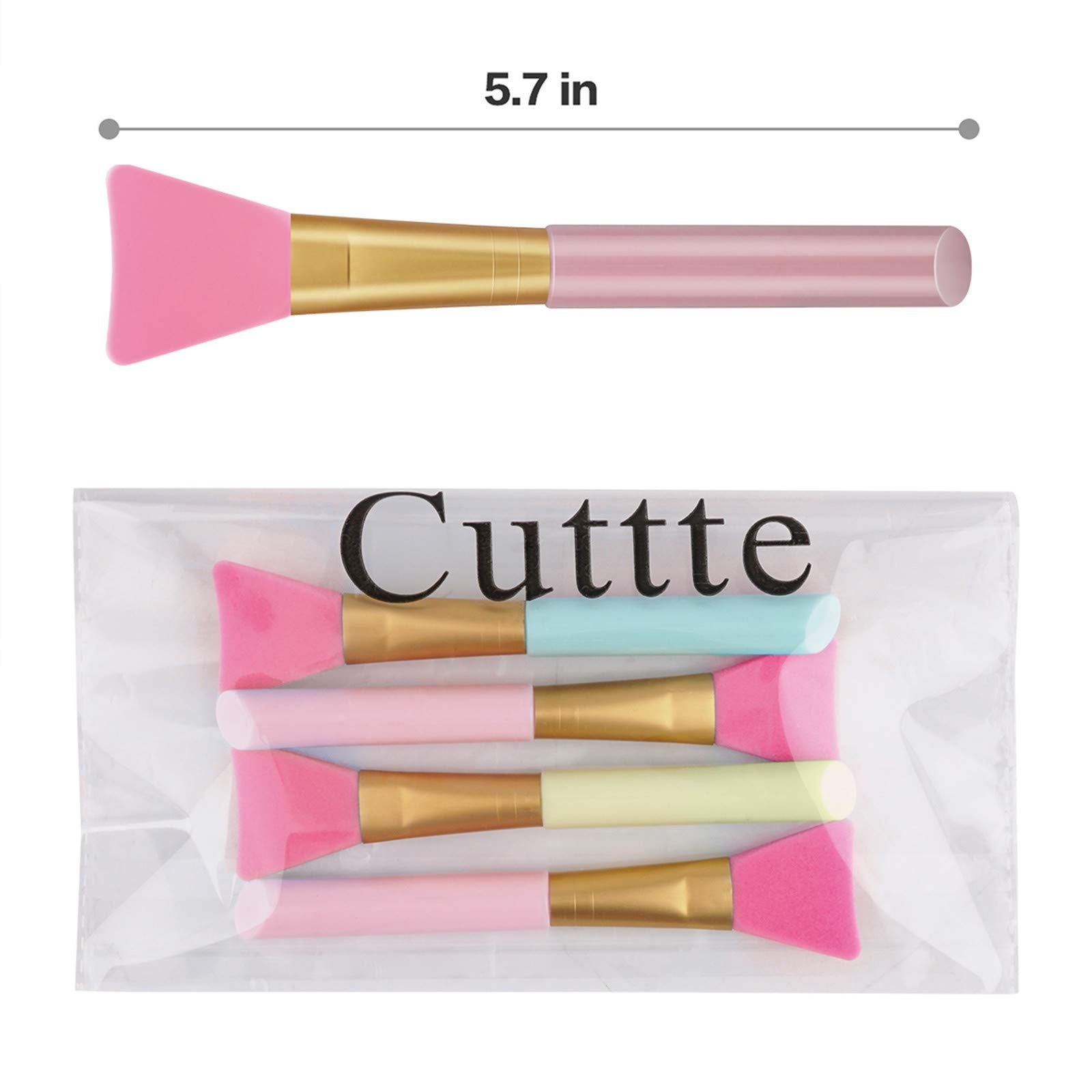 Cuttte soft silicone applicator spreads clay masks smoothly.