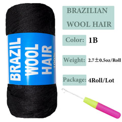 CUUKEA Brazilian wool hair ready with hook for quick installation