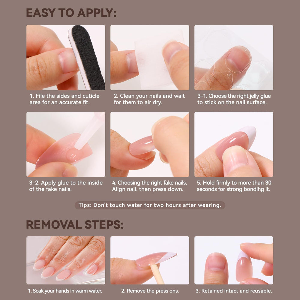 CUZIAM brown nails on hand close-up highlighting natural-fit design for comfortable wear