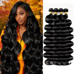 Cuzuzu 12A body wave bundles 18-inch close-up shows silky texture for natural blending.