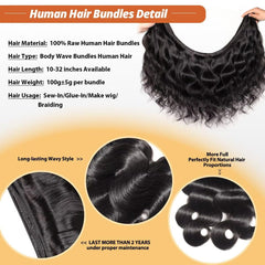 Cuzuzu 12A body wave 22-inch weft view emphasizes full density and smooth surface.
