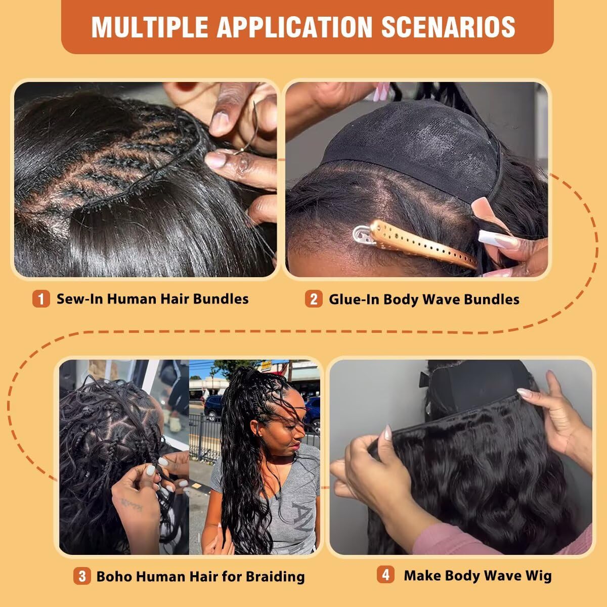 Cuzuzu 12A body wave 24-inch weft close-up for long-length styling options.