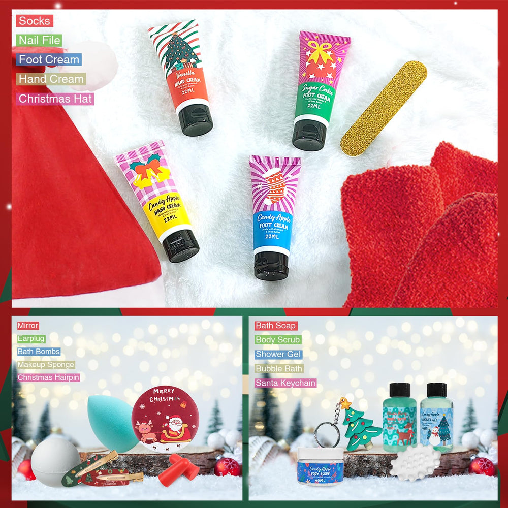 Cvirahll wrapped advent calendar ready-to-gift with festive ribbon