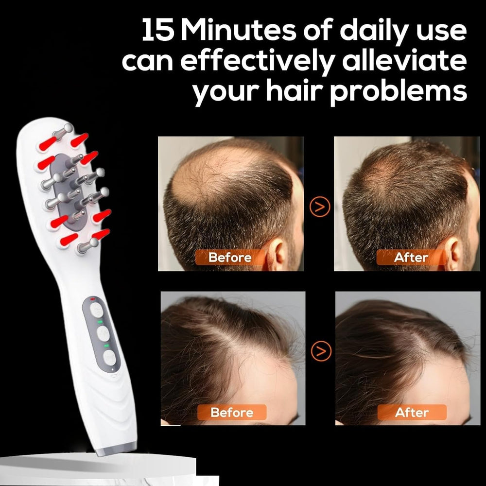 CWTUL Laser Therapy Hair Growth Comb back view highlights compact, portable at-home device.