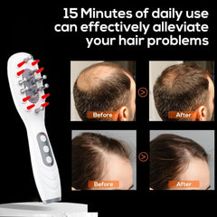 CWTUL Laser Therapy Hair Growth Comb back view highlights compact, portable at-home device.