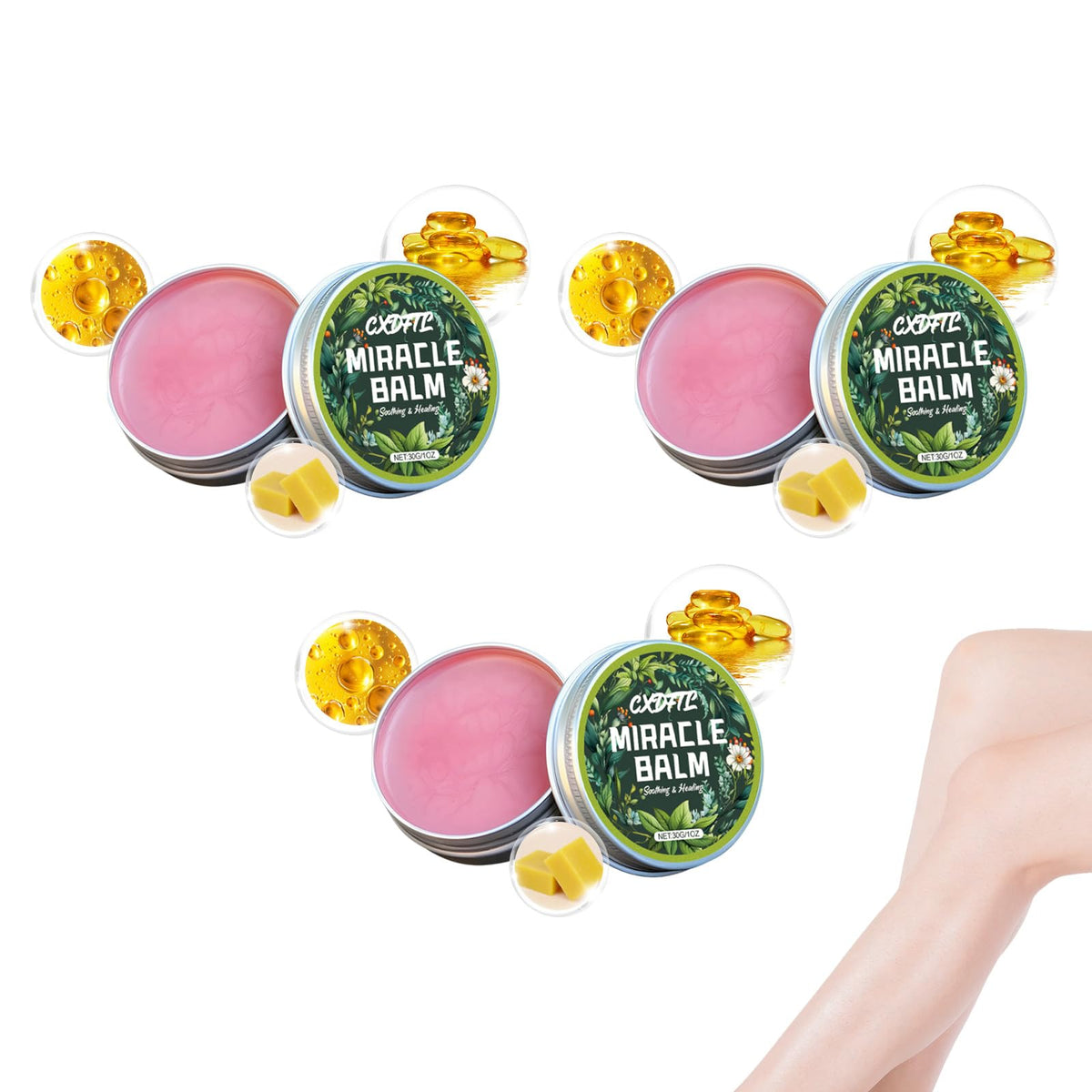 CXDFTL Miracle Balm 3Pack pack shot highlights value and convenient packaging.