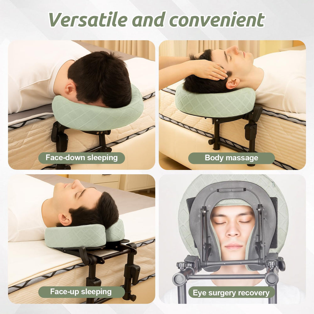 Cxgros green memory foam face pillow provides cushioned comfort