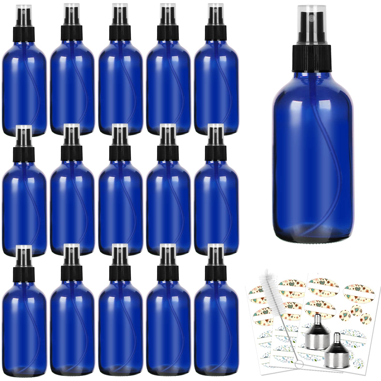 CycleMore 120ml blue glass spray bottle with fine mist for cosmetics
