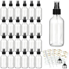 CycleMore 4oz clear glass spray bottles with fine mist sprayers for precise essential oil application