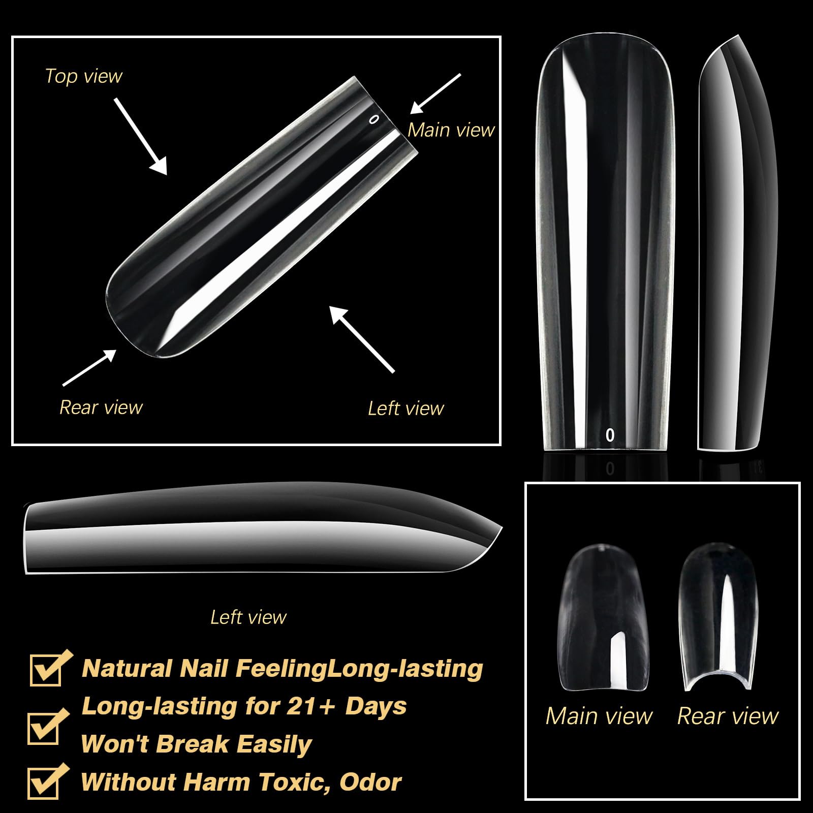 Cycullinyt precision-edged nail tips improve easy application and bed adhesion.