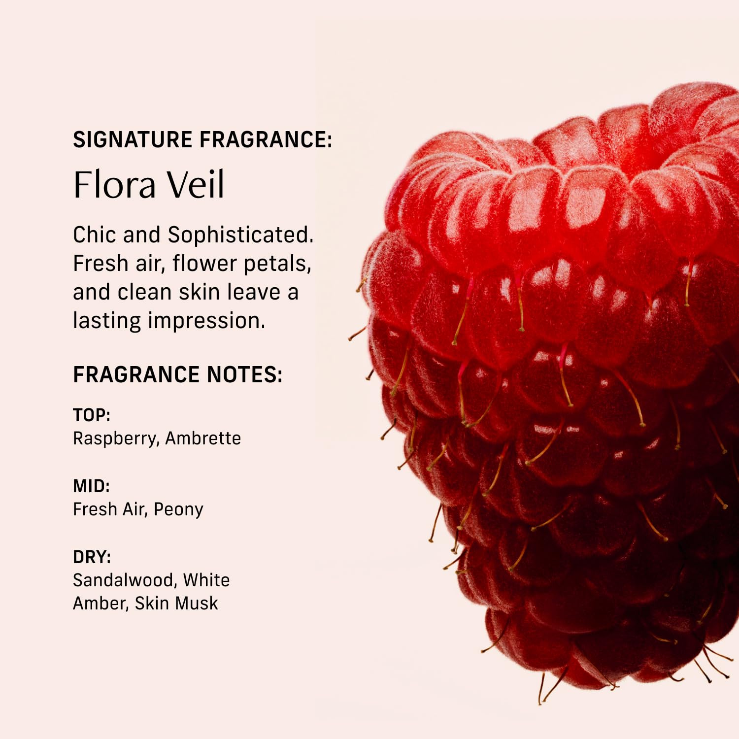 CYKLAR Flora Veil fragrance closeup highlights raspberry, peony and amber.