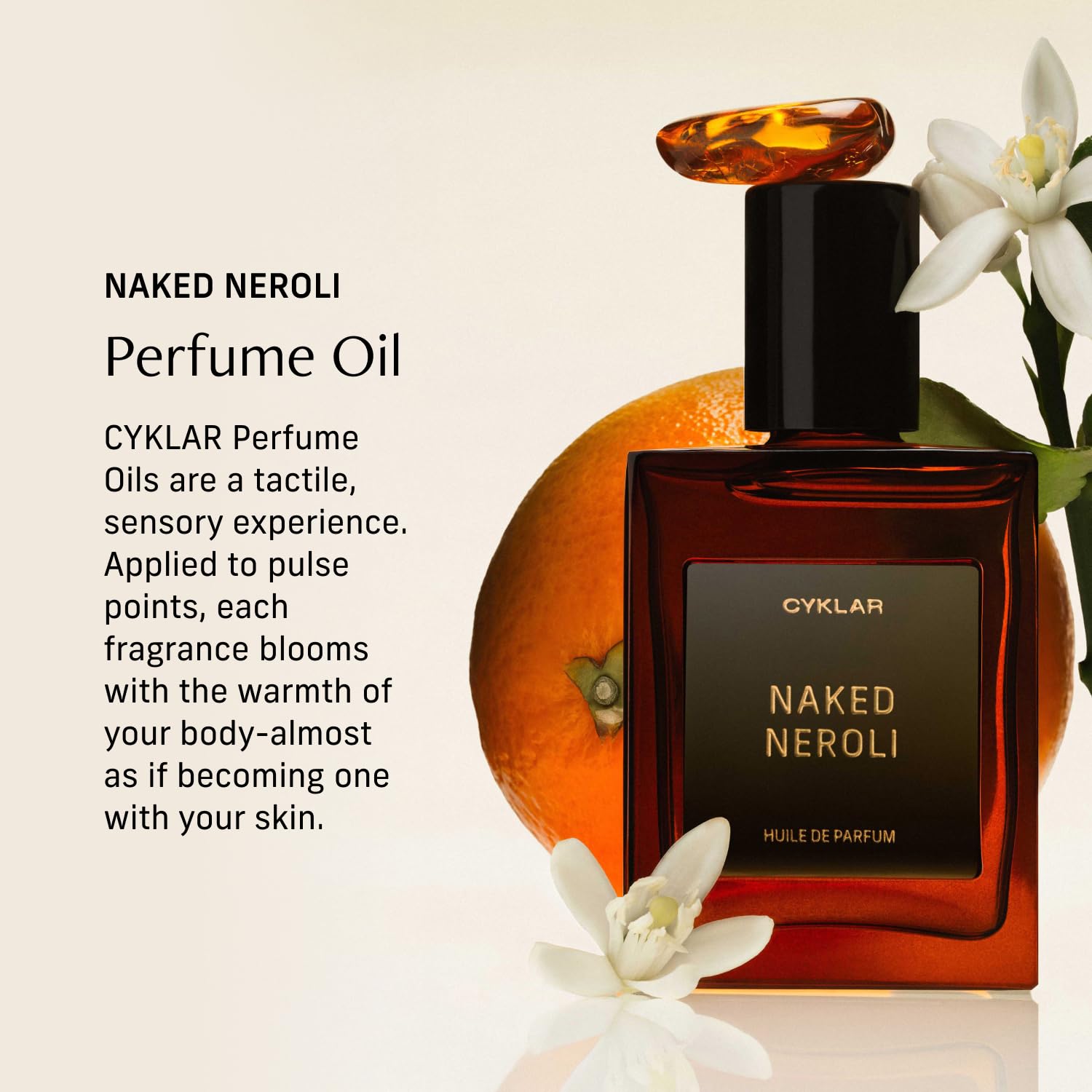 CYKLAR Naked Neroli roll-on application demonstrates precise dab for pulse-point fragrance.