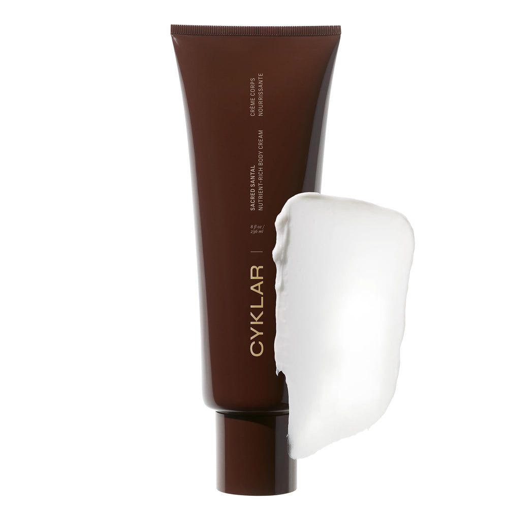 CYKLAR Nutrient Rich Body Cream cap closeup highlights thick texture for deep hydration.